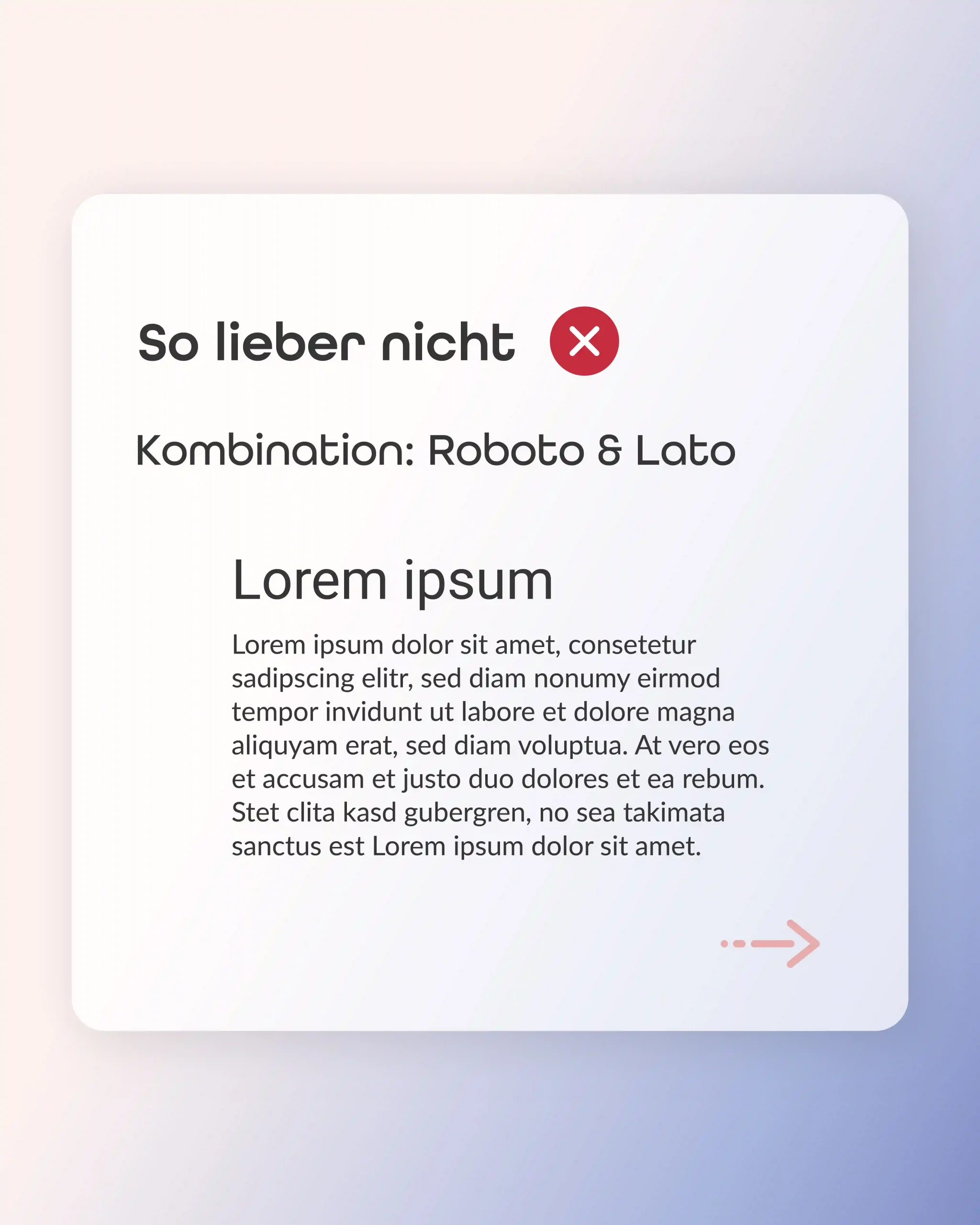 Schriftkombinationen die nicht funktionieren
